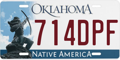 OK license plate 714DPF