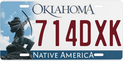 OK license plate 714DXK