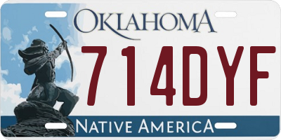 OK license plate 714DYF