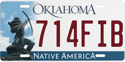 OK license plate 714FIB