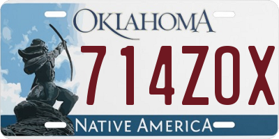 OK license plate 714ZOX