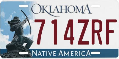 OK license plate 714ZRF