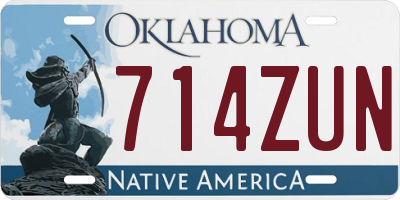 OK license plate 714ZUN