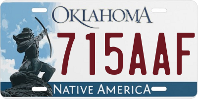 OK license plate 715AAF