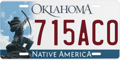 OK license plate 715ACO