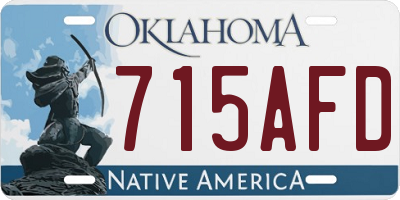 OK license plate 715AFD