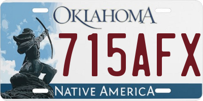 OK license plate 715AFX