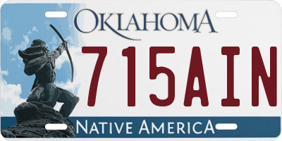 OK license plate 715AIN