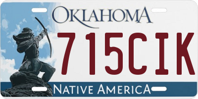 OK license plate 715CIK