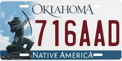 OK license plate 716AAD