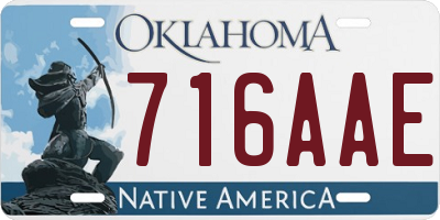 OK license plate 716AAE