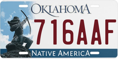 OK license plate 716AAF