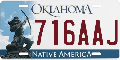 OK license plate 716AAJ