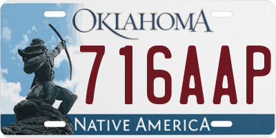 OK license plate 716AAP