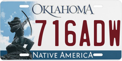 OK license plate 716ADW