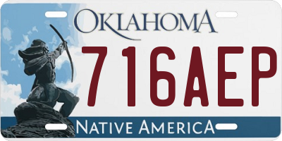 OK license plate 716AEP