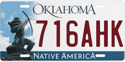 OK license plate 716AHK