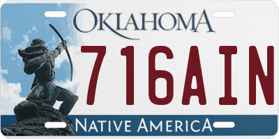 OK license plate 716AIN