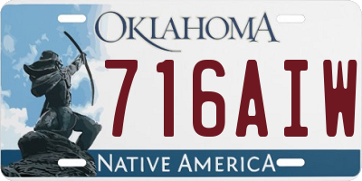 OK license plate 716AIW