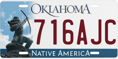 OK license plate 716AJC