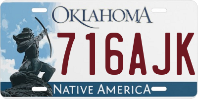 OK license plate 716AJK