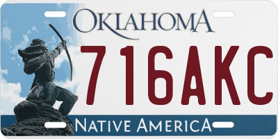 OK license plate 716AKC