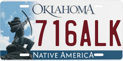 OK license plate 716ALK