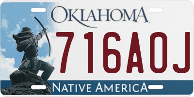OK license plate 716AOJ