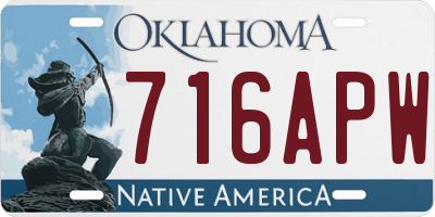 OK license plate 716APW