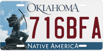 OK license plate 716BFA
