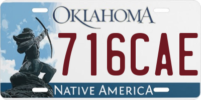 OK license plate 716CAE