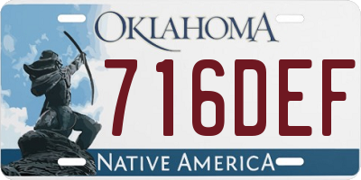 OK license plate 716DEF