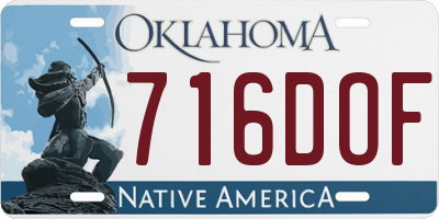 OK license plate 716DOF