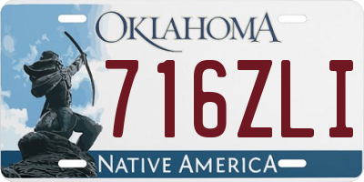 OK license plate 716ZLI