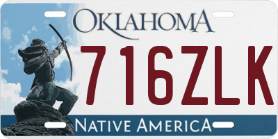 OK license plate 716ZLK
