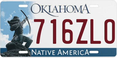 OK license plate 716ZLO