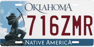OK license plate 716ZMR