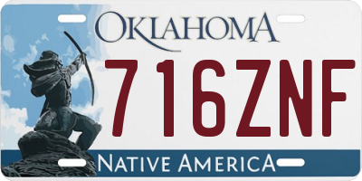 OK license plate 716ZNF