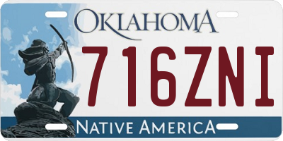 OK license plate 716ZNI