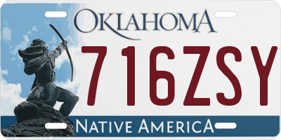 OK license plate 716ZSY