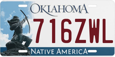 OK license plate 716ZWL