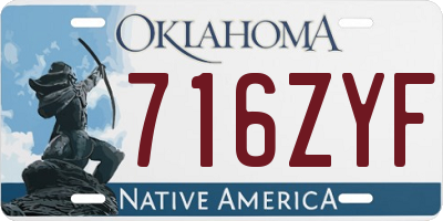 OK license plate 716ZYF