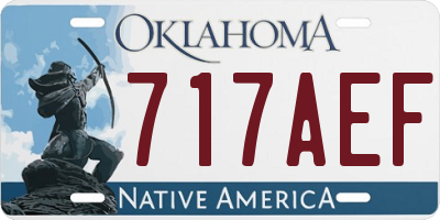 OK license plate 717AEF