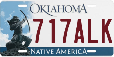 OK license plate 717ALK