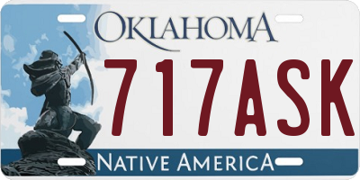 OK license plate 717ASK