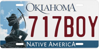 OK license plate 717BOY