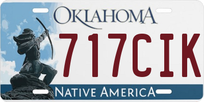 OK license plate 717CIK