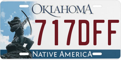 OK license plate 717DFF