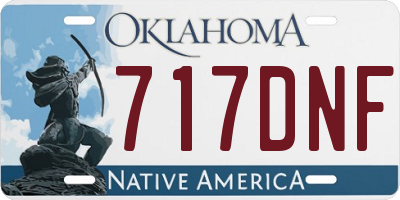 OK license plate 717DNF