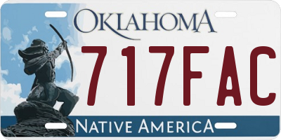 OK license plate 717FAC